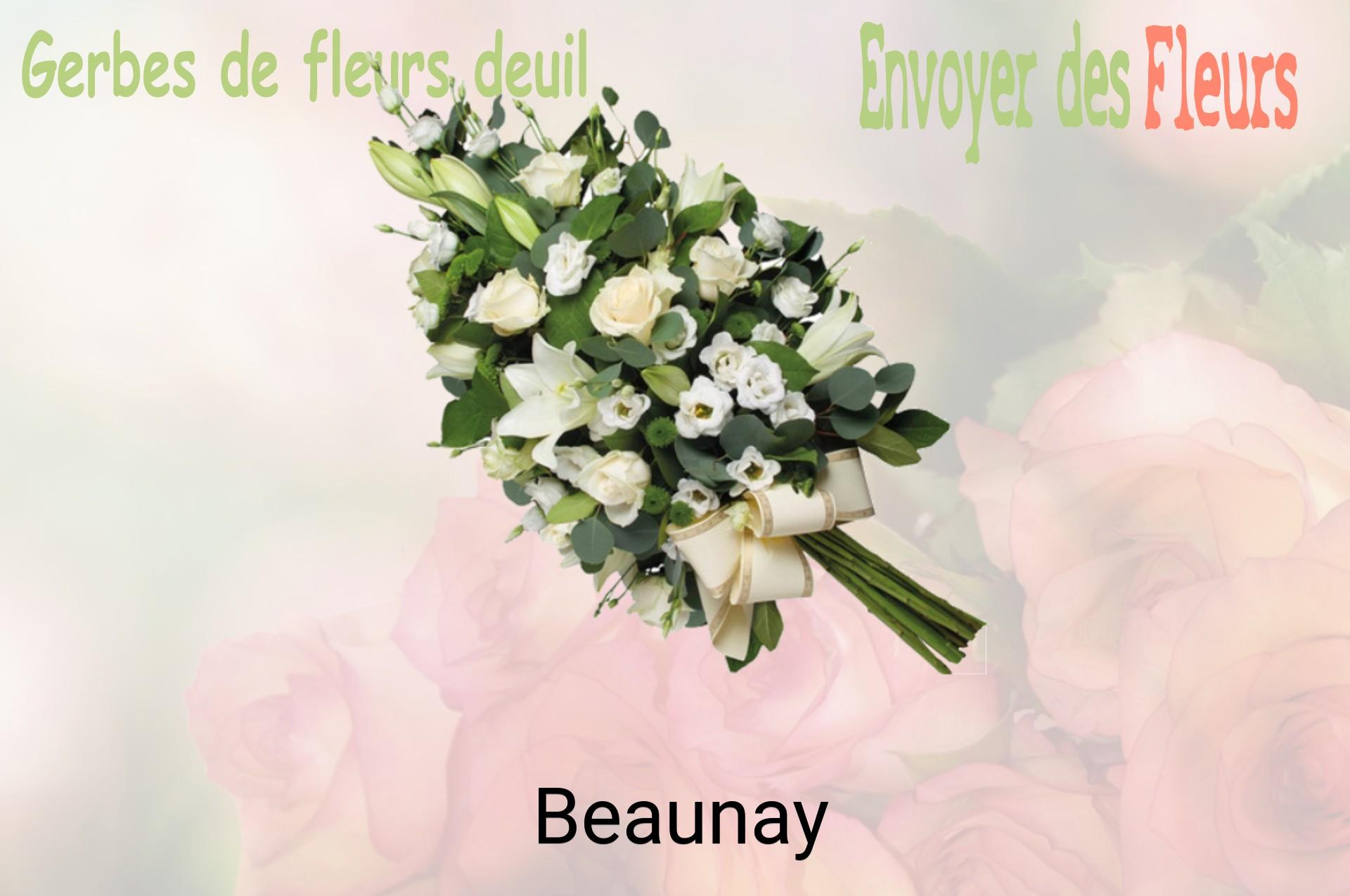 Gerbe de fleurs de deuil livrée à Beaunay